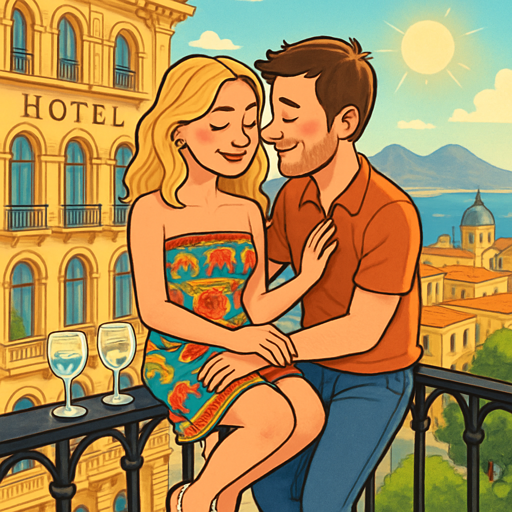 Margot Robbie & Tom Ackerley Lots of Amore in Naples ... Loved-Up Balcony Snaps!!!