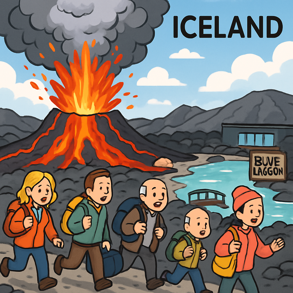 Volcano erupts in Iceland spewing lava from the ground