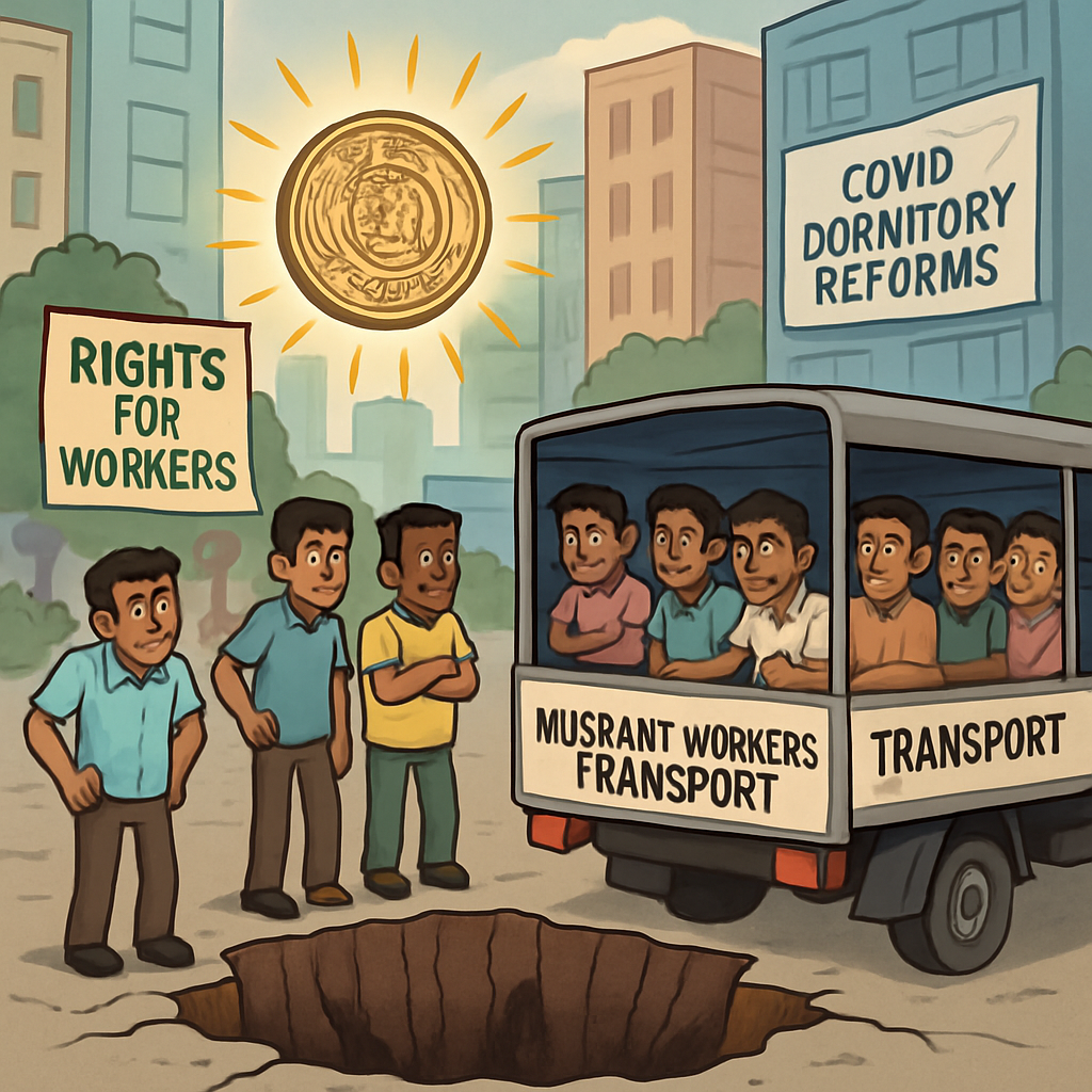 A sinkhole revives debate about migrant workers' rights in Singapore