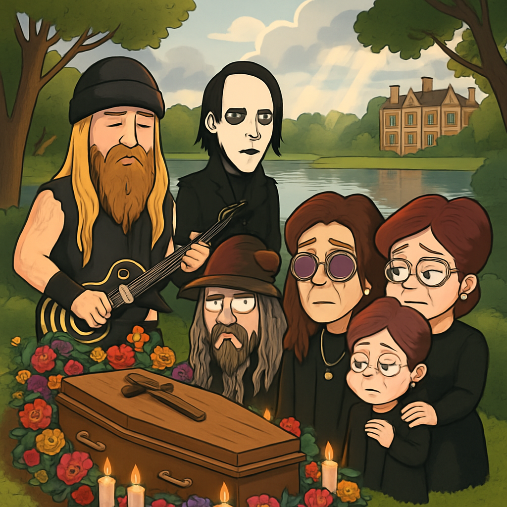 Celebs Arrive to Lay Ozzy Osbourne to Rest at British Estate